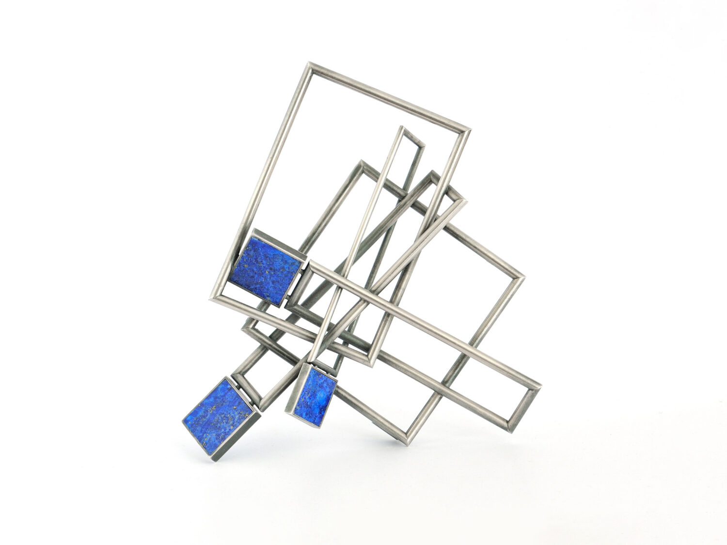Brooch, silver, lapislazuli, 2008