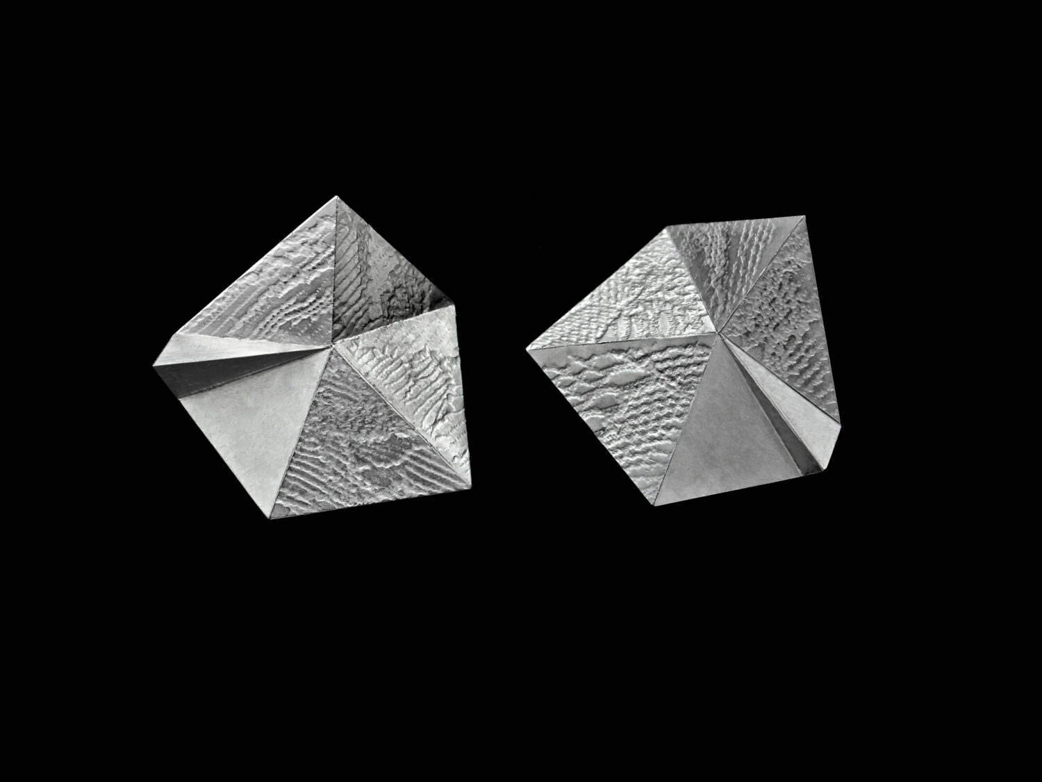 earrings, silver rhodanized, 2024