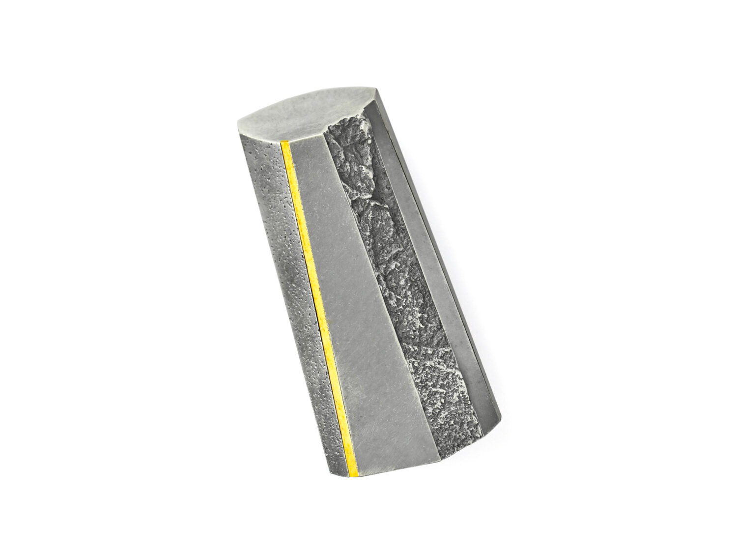 Brooch, oxidized silver, gold, 1992/2015