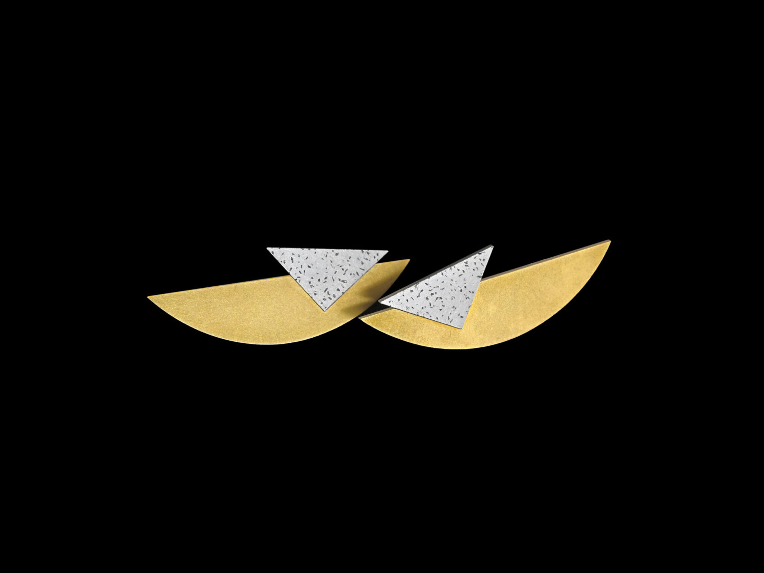 Earrings, gold, white gold, 1993