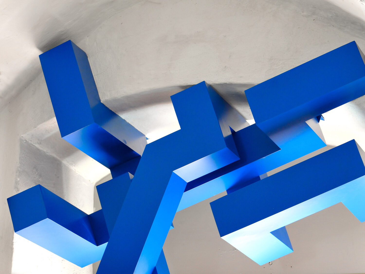 sculpture, aluminium, acrylic, 2011, aichberg castle, styria, austria