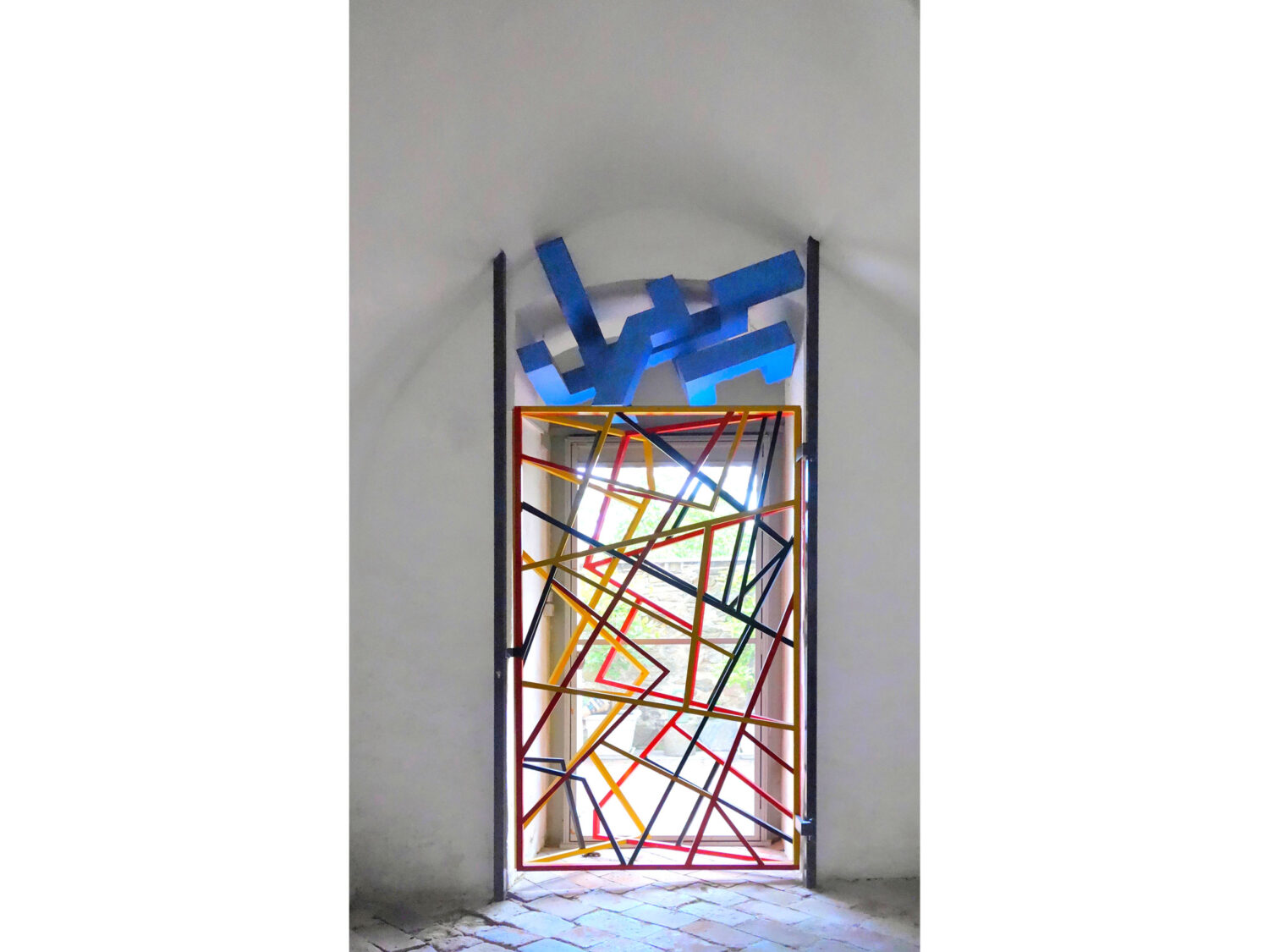 emergency door, steel, aluminium, acrylic, 2009, aichberg castle, styria, austria